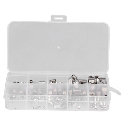 220 Pcs Grub Screw Stainless Steel M3 to M8 Inner Hex Concave End Tight Joint Tool for Precise Instrument220PCS