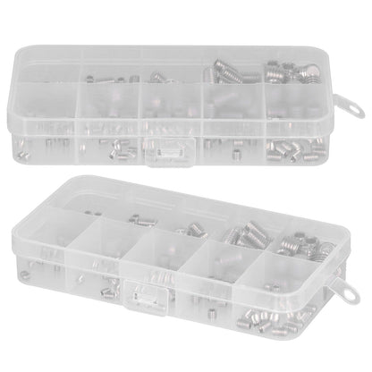 220 Pcs Grub Screw Stainless Steel M3 to M8 Inner Hex Concave End Tight Joint Tool for Precise Instrument220PCS