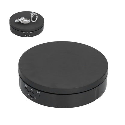145mm 360° Round Auto Rotating Display Stand 3 Speed Control USB Powered Jewelry Turntable for ExhibitionBlack