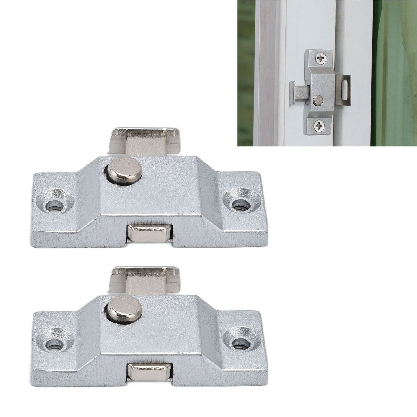 2Set Latch Lock Folding Window Door Bolt AntiTheft Security Stainless Steel Latch Lock