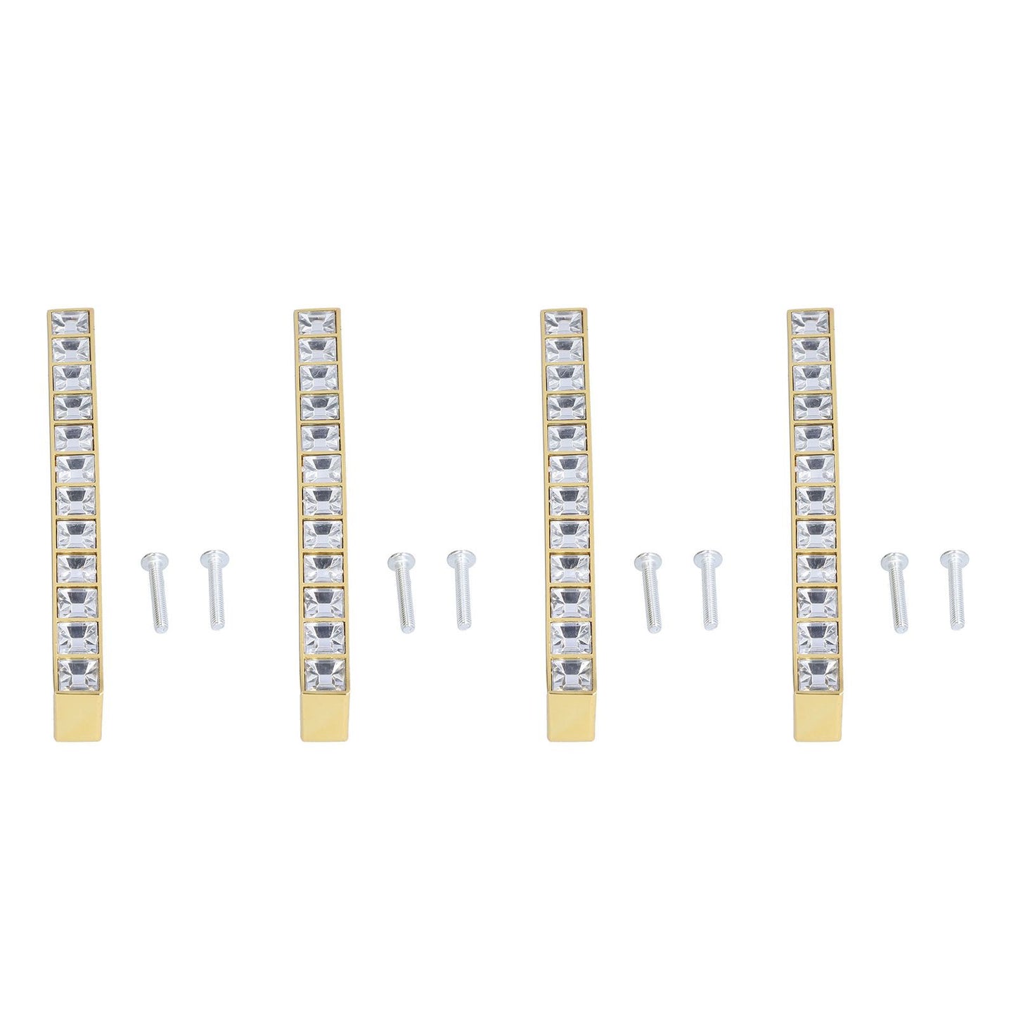 4Pcs/set Crystal Handle Modern Cabinet Door Diamonds Double Hole Pitch 128mm Drawer Knob