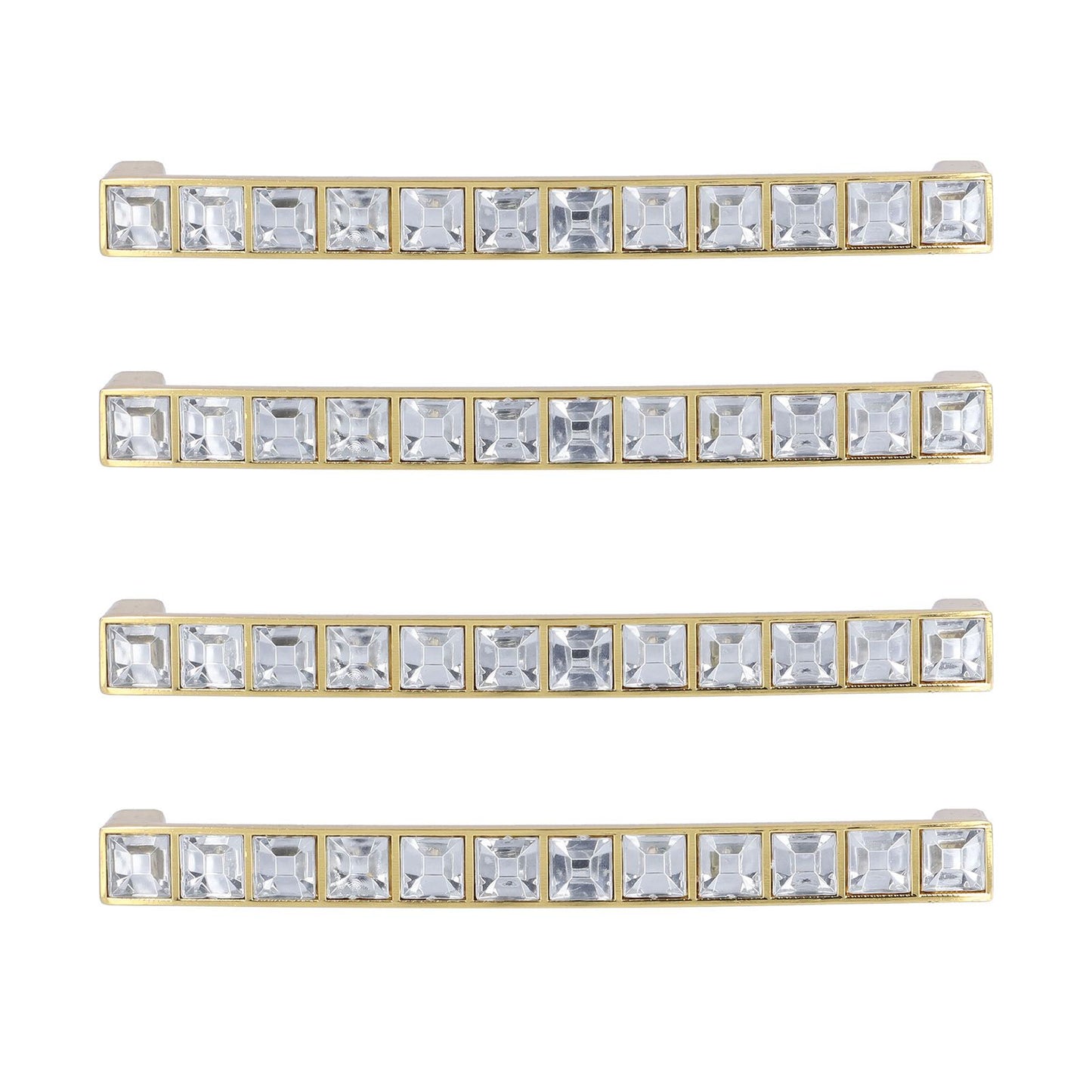 4Pcs/set Crystal Handle Modern Cabinet Door Diamonds Double Hole Pitch 128mm Drawer Knob