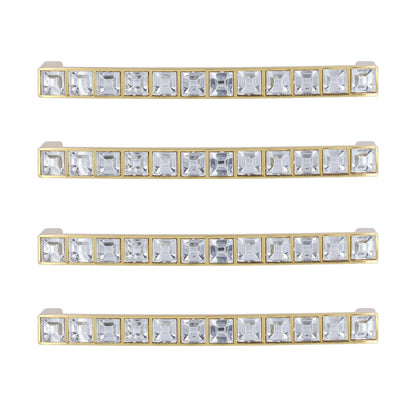 4Pcs/set Crystal Handle Modern Cabinet Door Diamonds Double Hole Pitch 128mm Drawer Knob