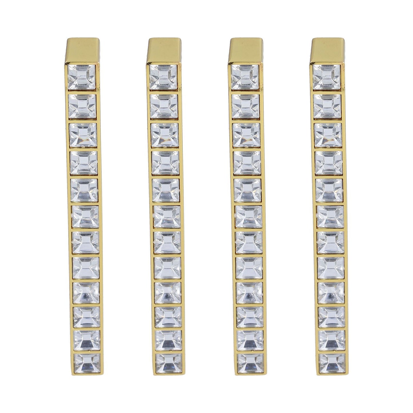 4Pcs/set Crystal Handle Modern Cabinet Door Diamonds Double Hole Pitch 128mm Drawer Knob