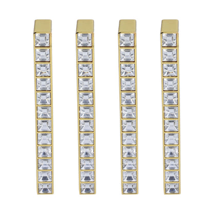 4Pcs/set Crystal Handle Modern Cabinet Door Diamonds Double Hole Pitch 128mm Drawer Knob