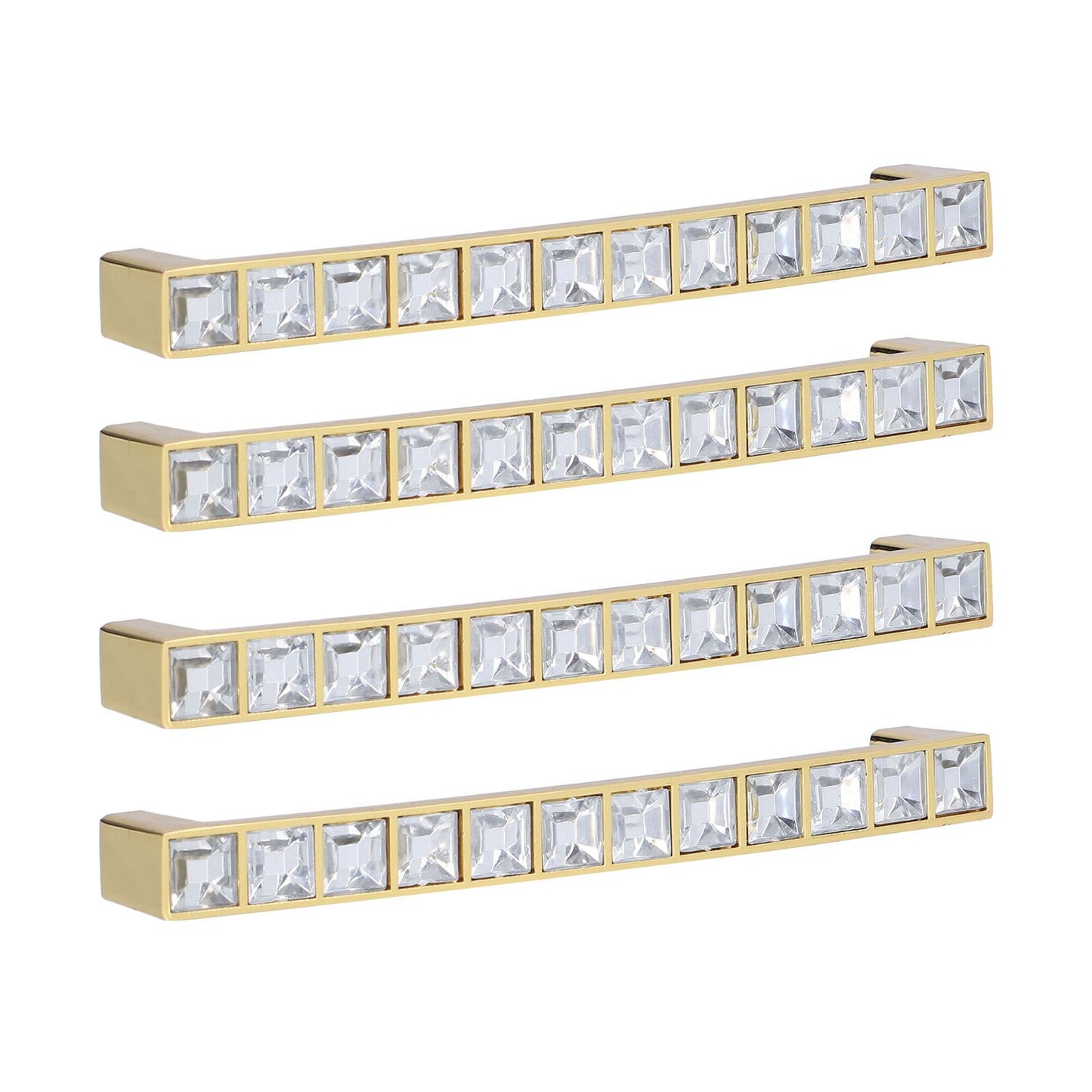 4Pcs/set Crystal Handle Modern Cabinet Door Diamonds Double Hole Pitch 128mm Drawer Knob