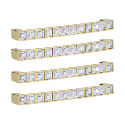 4Pcs/set Crystal Handle Modern Cabinet Door Diamonds Double Hole Pitch 128mm Drawer Knob