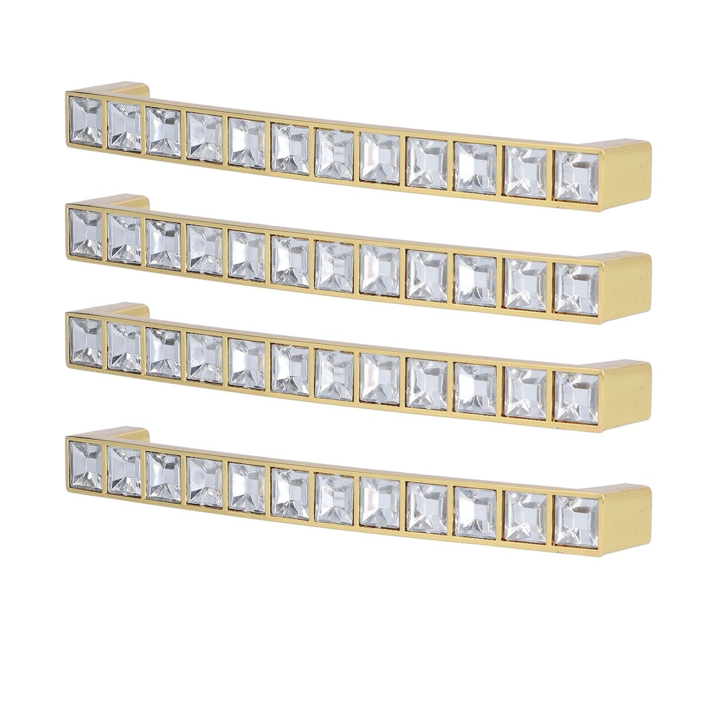 4Pcs/set Crystal Handle Modern Cabinet Door Diamonds Double Hole Pitch 128mm Drawer Knob