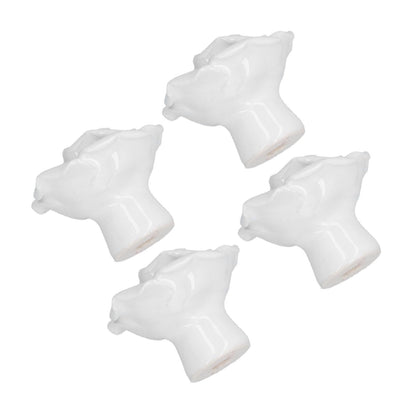 4 Set Rose Shaped Handle Modern Ceramic Cabinet Knob for Home Living Room BedroomWhite