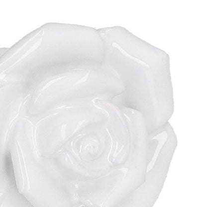 4 Set Rose Shaped Handle Modern Ceramic Cabinet Knob for Home Living Room BedroomWhite
