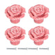 4 Set Rose Shaped Handle Modern Ceramic Cabinet Knob for Home Living Room BedroomPink