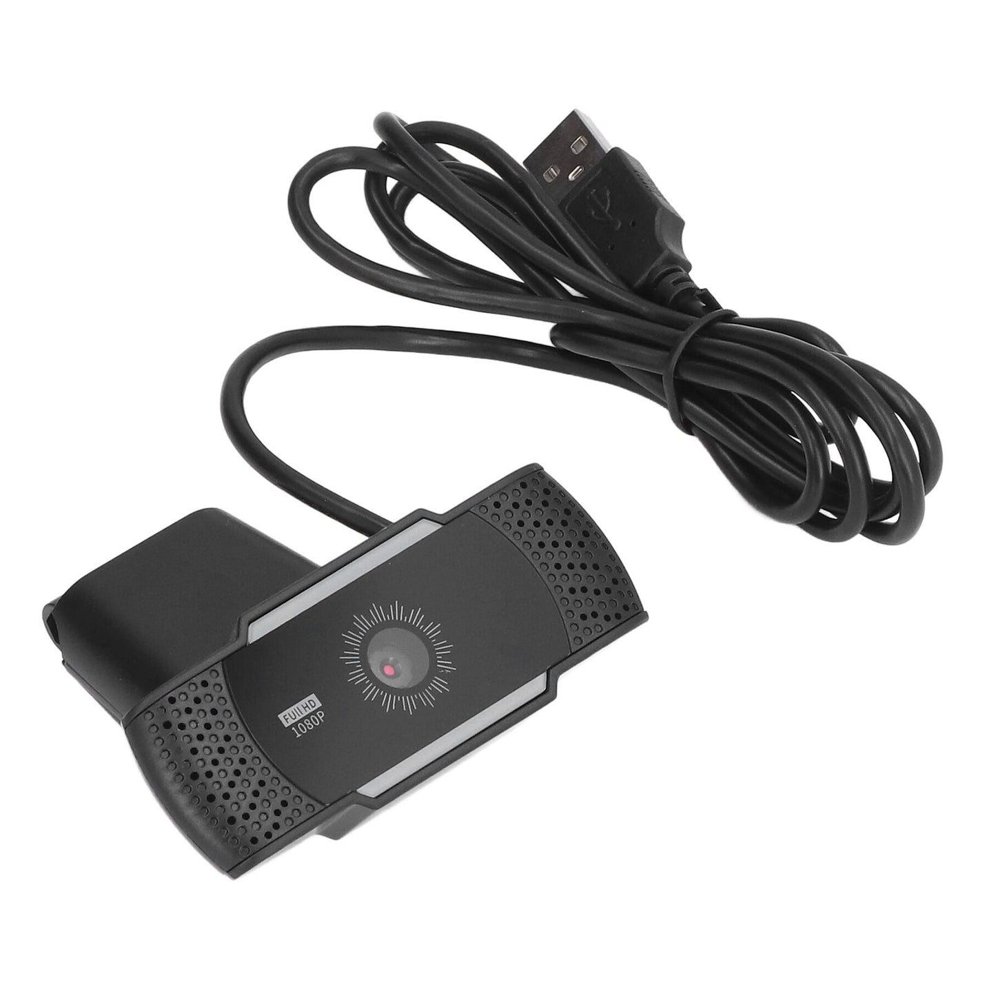 Computer Camera Microphone Automatic Noise Reduction Full HD 1080P USB Stereo Webcam with Rotatable Clip for Office