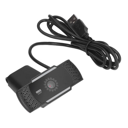 Computer Camera Microphone Automatic Noise Reduction Full HD 1080P USB Stereo Webcam with Rotatable Clip for Office