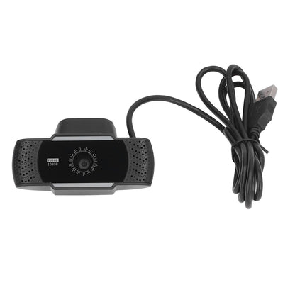 Computer Camera Microphone Automatic Noise Reduction Full HD 1080P USB Stereo Webcam with Rotatable Clip for Office
