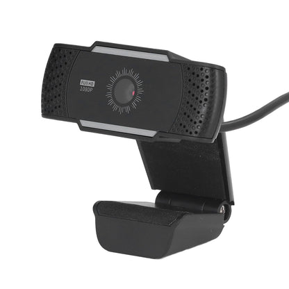 Computer Camera Microphone Automatic Noise Reduction Full HD 1080P USB Stereo Webcam with Rotatable Clip for Office