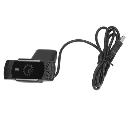 Computer Camera Microphone Automatic Noise Reduction Full HD 1080P USB Stereo Webcam with Rotatable Clip for Office