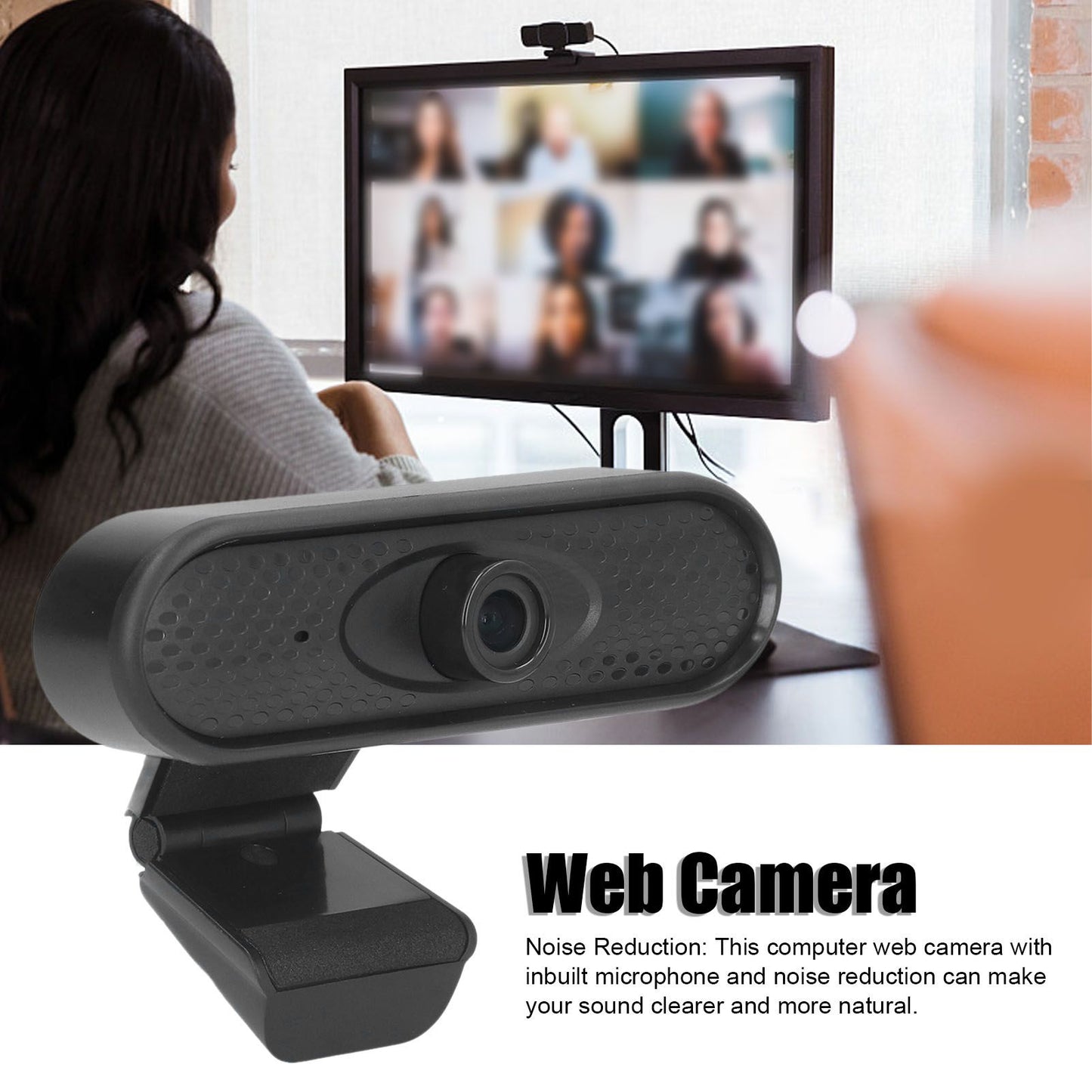 Computer Camera Plug and Play USB Full HD 1080P Auto Focusing Stereo Wide Compatibility Web Camera with Clamp