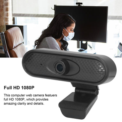 Computer Camera Plug and Play USB Full HD 1080P Auto Focusing Stereo Wide Compatibility Web Camera with Clamp