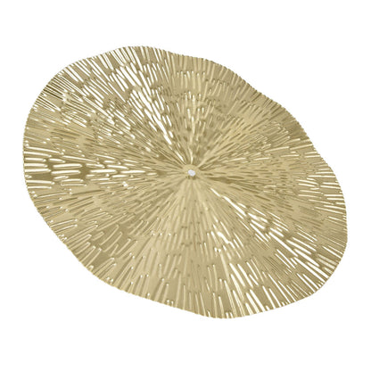 Round Wall Art Decor Elegant Style Iron Material 24.5cm/9.6in Delicate Texture Appearance Golden Irregular Circle