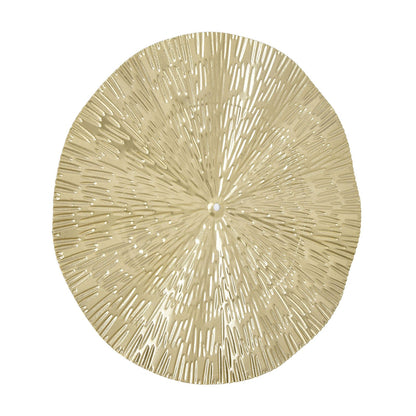 Round Wall Art Decor Elegant Style Iron Material 24.5cm/9.6in Delicate Texture Appearance Golden Irregular Circle