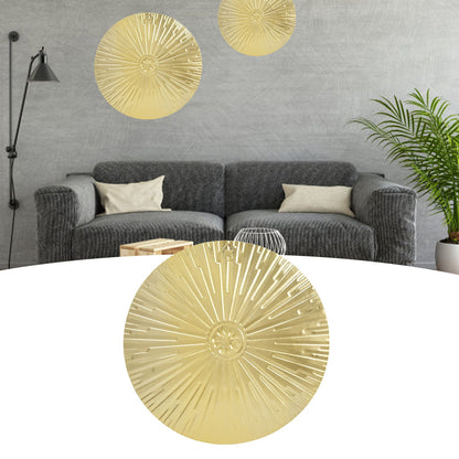 Iron Wall Medallion Raised Grain European Style Unique Design Irregular Metal Disc Wall Decor for Home Decoration Gifts