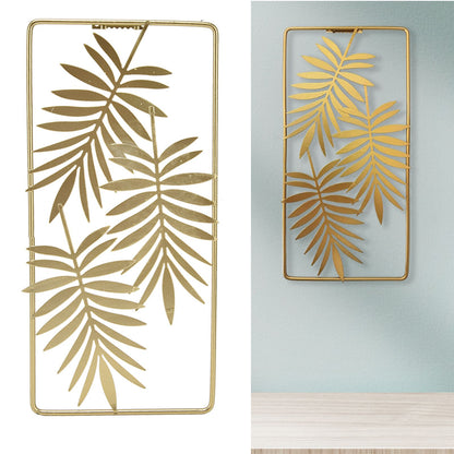 Metal Leaf Wall Decor Golden Nordic Style Elegant Ambience Sturdy Durable Wear Resistant Metal Wall Decor