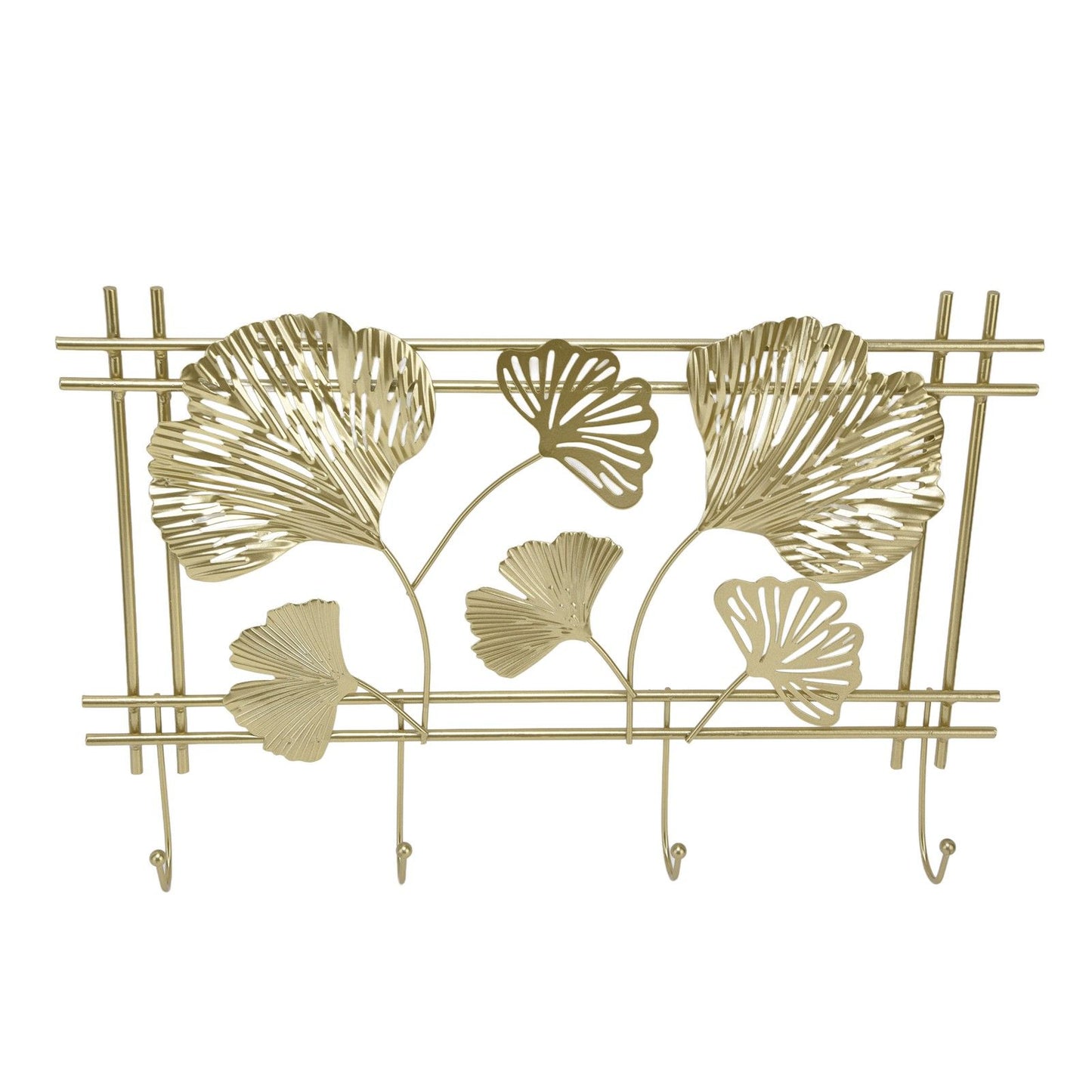 Wall Coat Rack Gingko Leef Design Premium Metal Sturdy Durable Elegant Style Fashionable Wall Mounted Coat Rack
