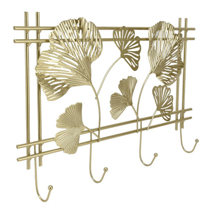 Wall Coat Rack Gingko Leef Design Premium Metal Sturdy Durable Elegant Style Fashionable Wall Mounted Coat Rack