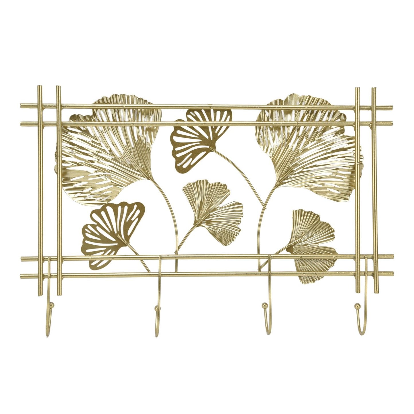 Wall Coat Rack Gingko Leef Design Premium Metal Sturdy Durable Elegant Style Fashionable Wall Mounted Coat Rack