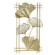 Gold Metal Wall Decor Golden Leaf Wall Hanging Decor Art Sculpture with Frame for Living Room Office Home Hotel