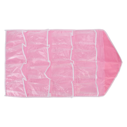 Wall Closet Hanging Organizers Over The Door Storage Bag Polyester Hanging Shelves Pocket for Bedroom Living RoomPink