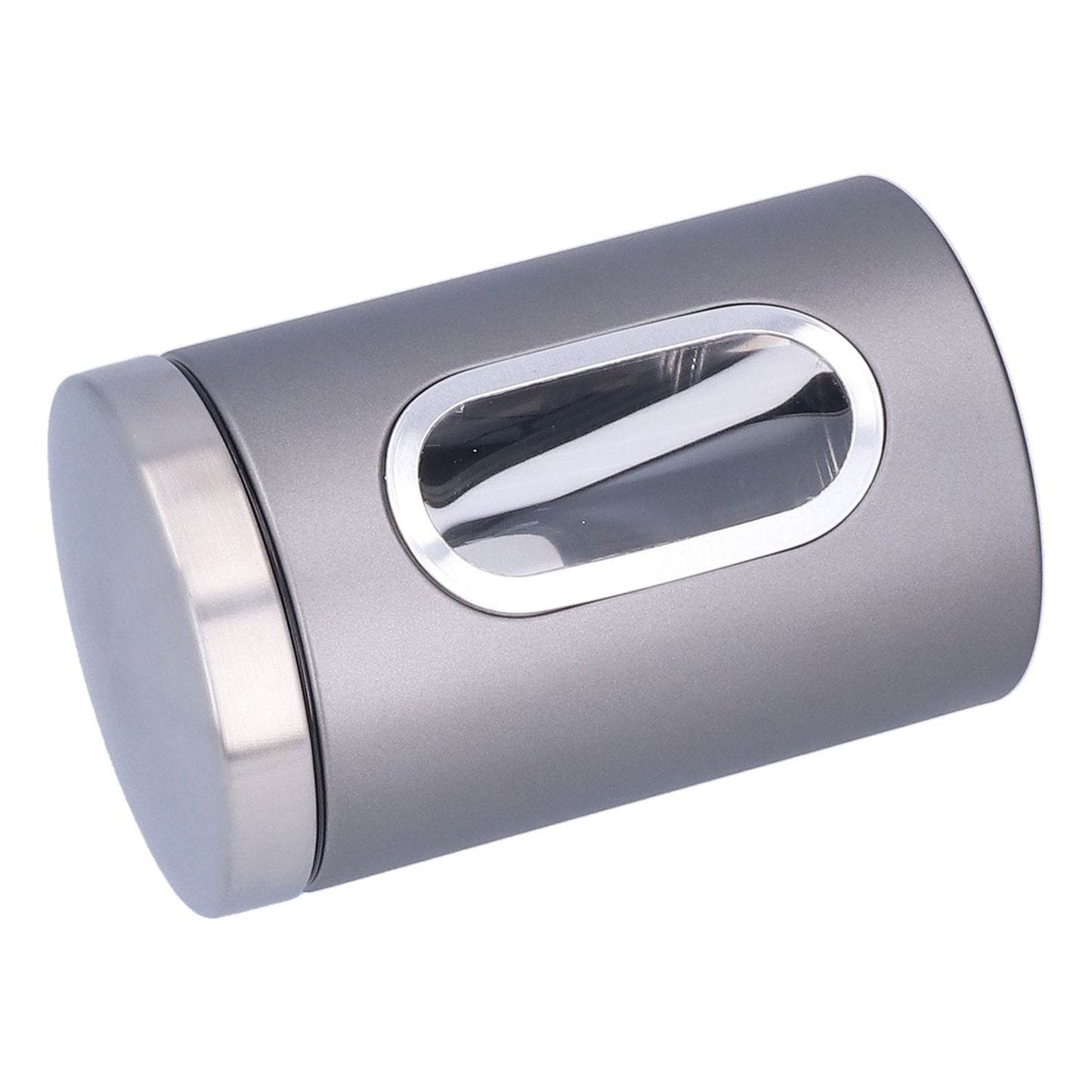 3Pcs Storage Jar Stainless Steel Food Tea Nut Container with Window Durable and Large Capacity for KitchenGrey