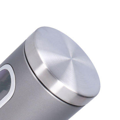 3Pcs Storage Jar Stainless Steel Food Tea Nut Container with Window Durable and Large Capacity for KitchenGrey
