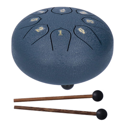 6in 8 Tones Tongue Drum with Mallets Music Book Musical Percussion Instruments for Meditation EntertainmentNavy Blue