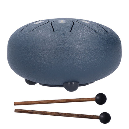 6in 8 Tones Tongue Drum with Mallets Music Book Musical Percussion Instruments for Meditation EntertainmentNavy Blue