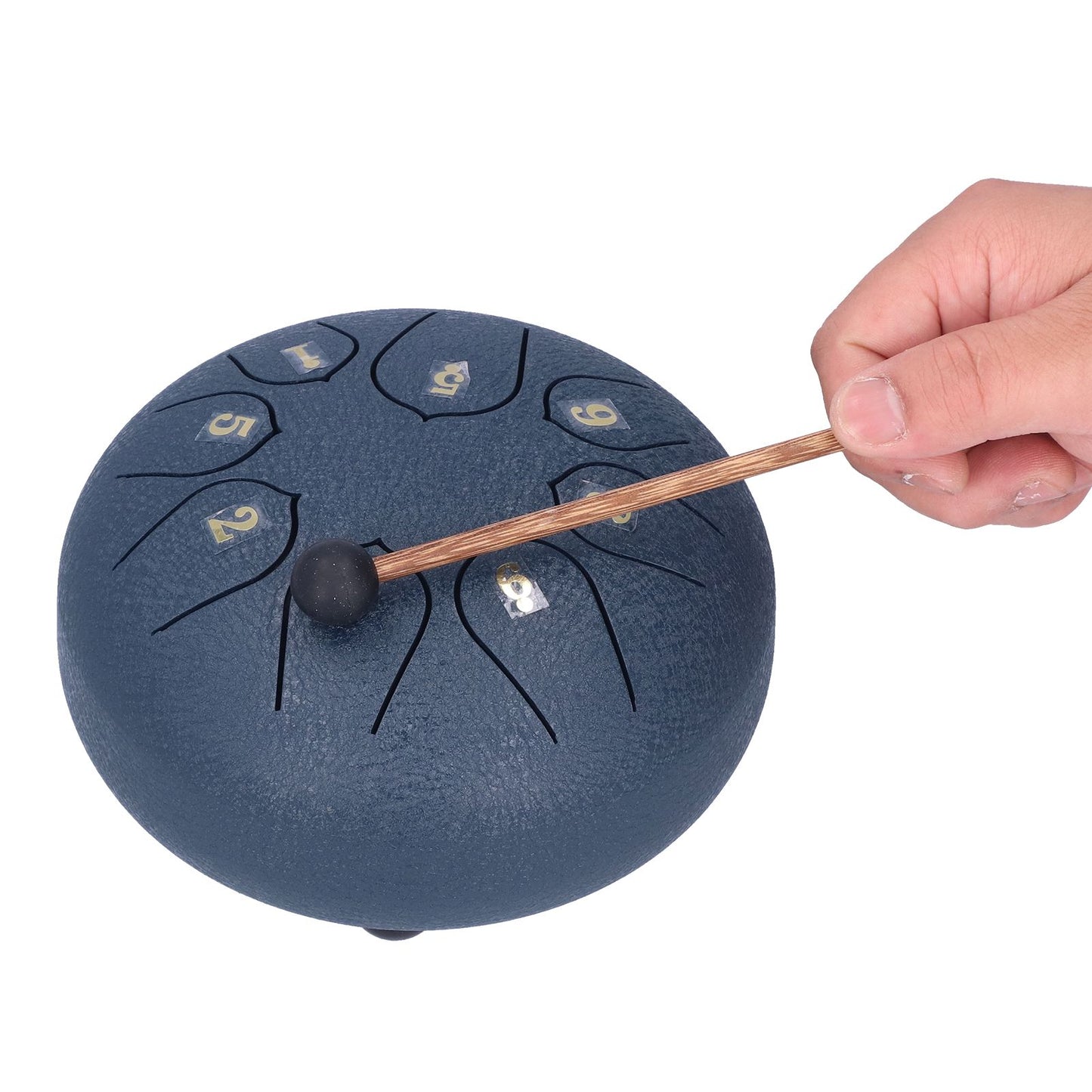 6in 8 Tones Tongue Drum with Mallets Music Book Musical Percussion Instruments for Meditation EntertainmentNavy Blue