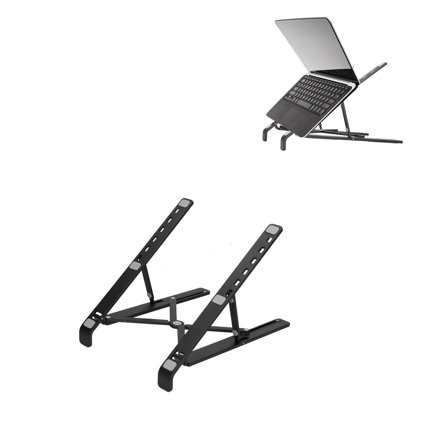 Desk Laptop Stand Foldable Aluminum Alloy Computer Stand Portable Laptop Riser Cooling RackBlack