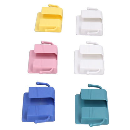 6pcs Wall Mount Phone Holder Self Adhesive Remote Control Storage Box Wall Beside Charging Phone Stand for Bedroom