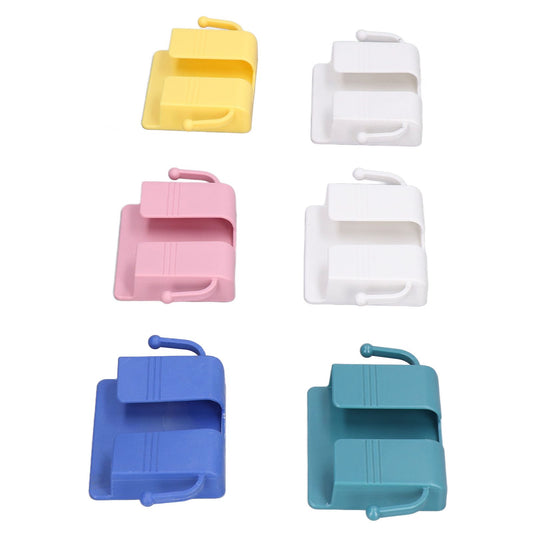 6pcs Wall Mount Phone Holder Self Adhesive Remote Control Storage Box Wall Beside Charging Phone Stand for Bedroom