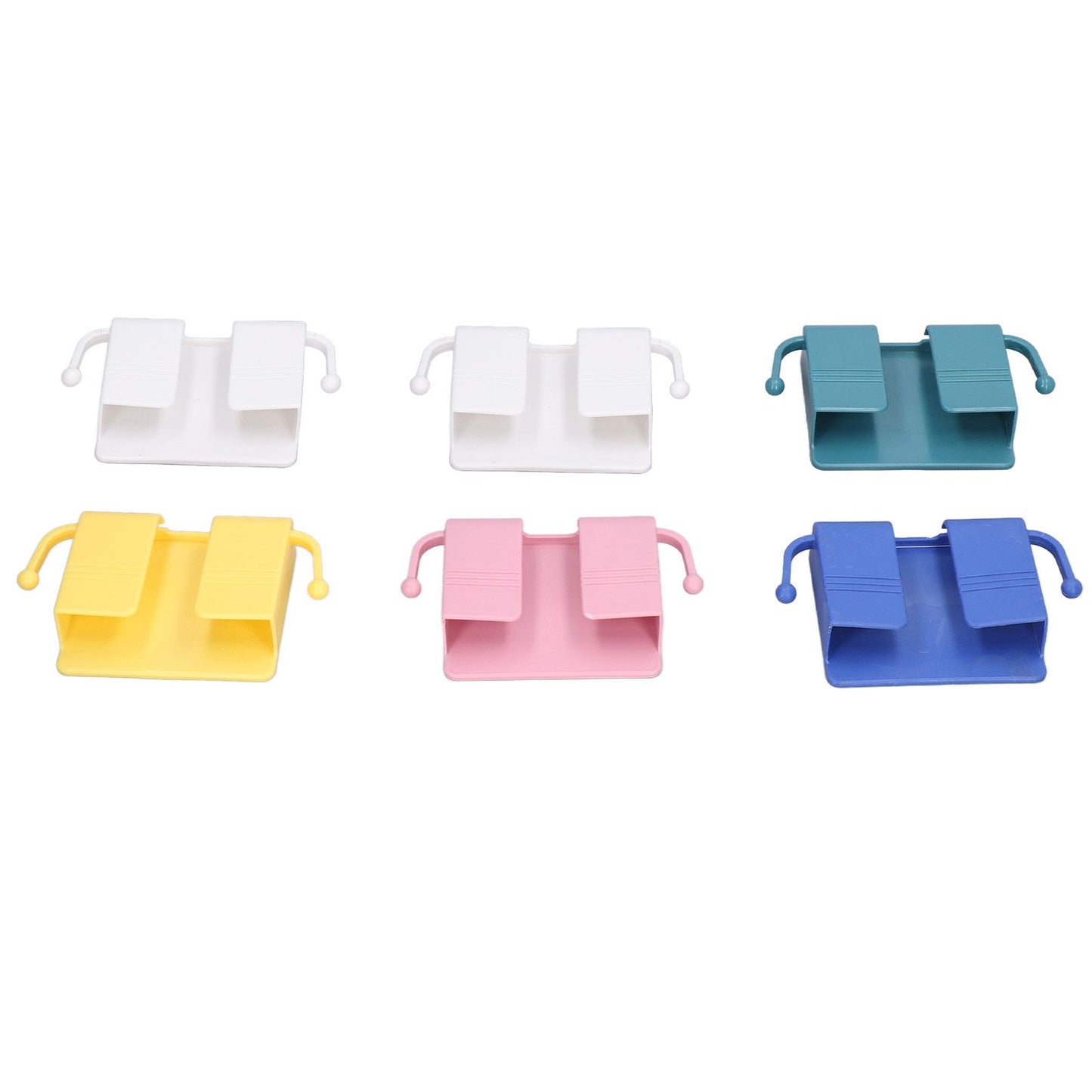 6pcs Wall Mount Phone Holder Self Adhesive Remote Control Storage Box Wall Beside Charging Phone Stand for Bedroom