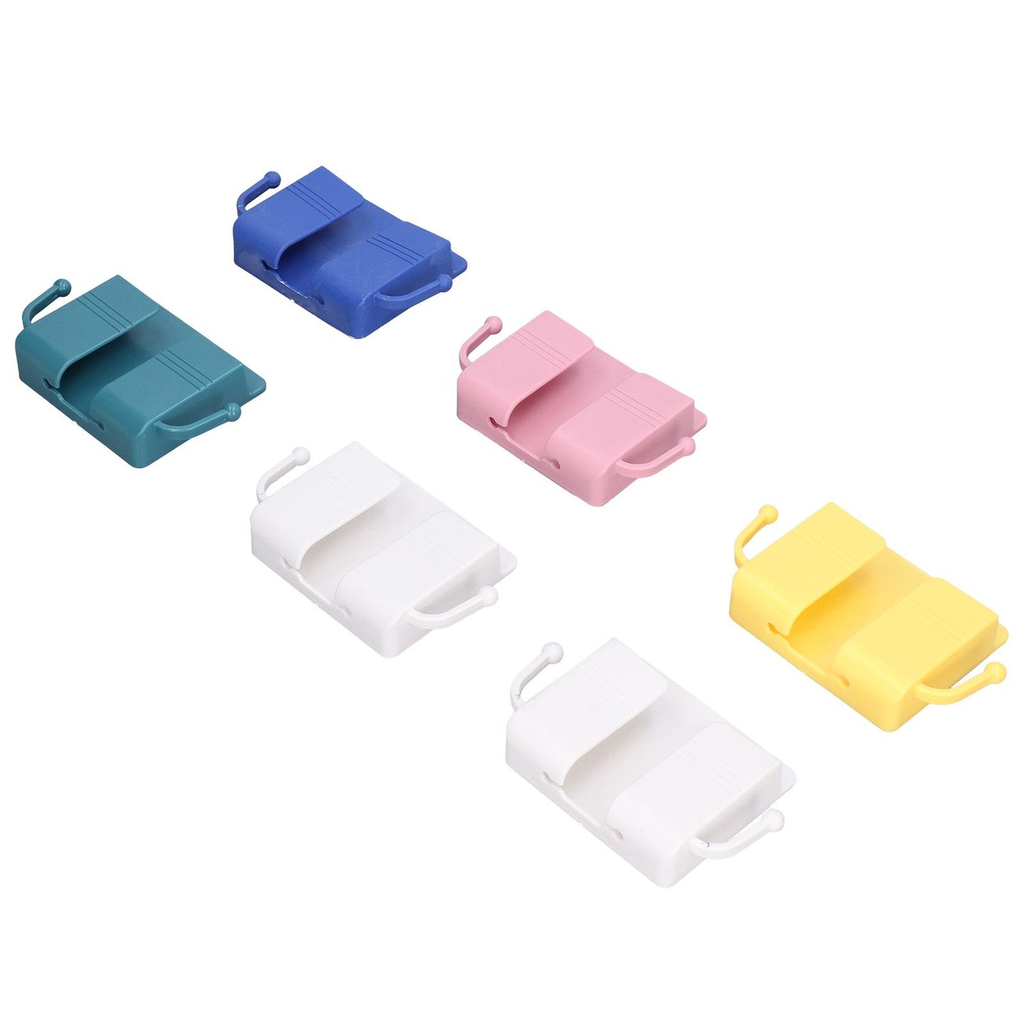 6pcs Wall Mount Phone Holder Self Adhesive Remote Control Storage Box Wall Beside Charging Phone Stand for Bedroom