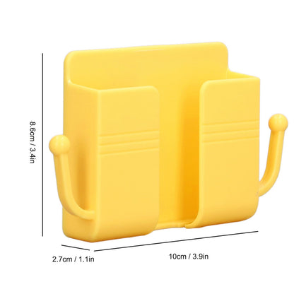 6pcs Wall Mount Phone Holder Self Adhesive Remote Control Storage Box Wall Beside Charging Phone Stand for Bedroom