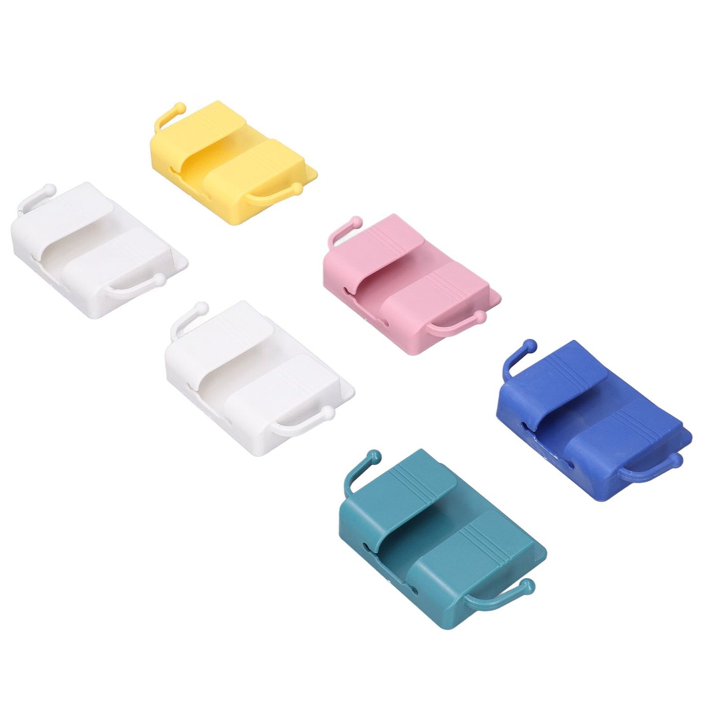 6pcs Wall Mount Phone Holder Self Adhesive Remote Control Storage Box Wall Beside Charging Phone Stand for Bedroom