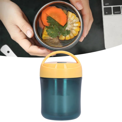 Insulated Food Jar 500ml 304 Stainless Steel Silicone Waterproof Keep Warm Lunch Box for SoupYellow