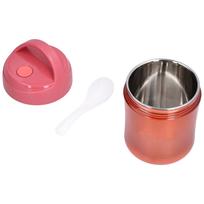 Insulated Food Jar 500ml 304 Stainless Steel Silicone Waterproof Keep Warm Lunch Box for SoupRed