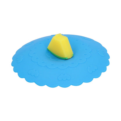 Silicone Lid Dustproof and Heat Resistant Hot and Cold Beverage Cup Cover for Kitchen HomeBlue