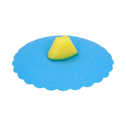 Silicone Lid Dustproof and Heat Resistant Hot and Cold Beverage Cup Cover for Kitchen HomeBlue