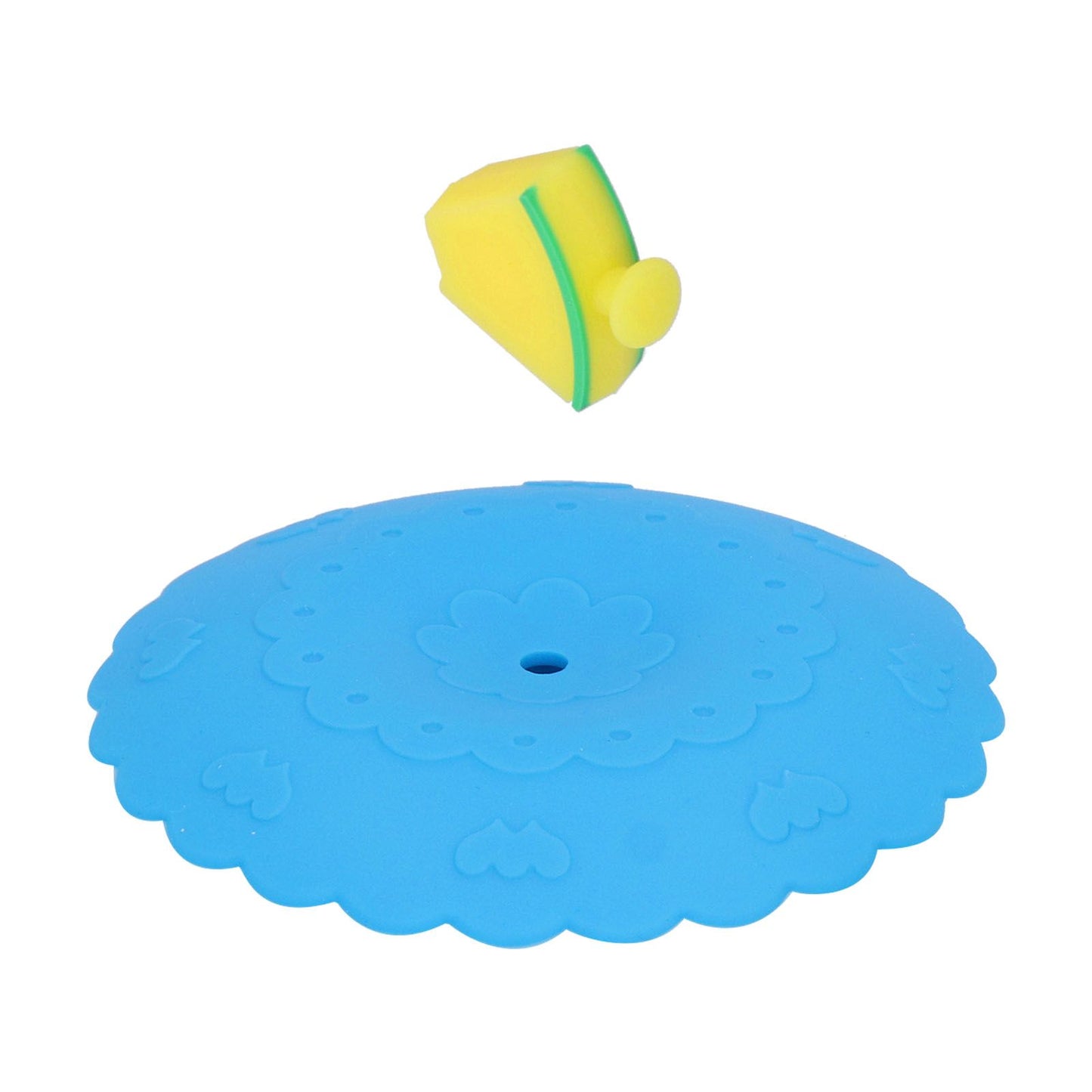 Silicone Lid Dustproof and Heat Resistant Hot and Cold Beverage Cup Cover for Kitchen HomeBlue