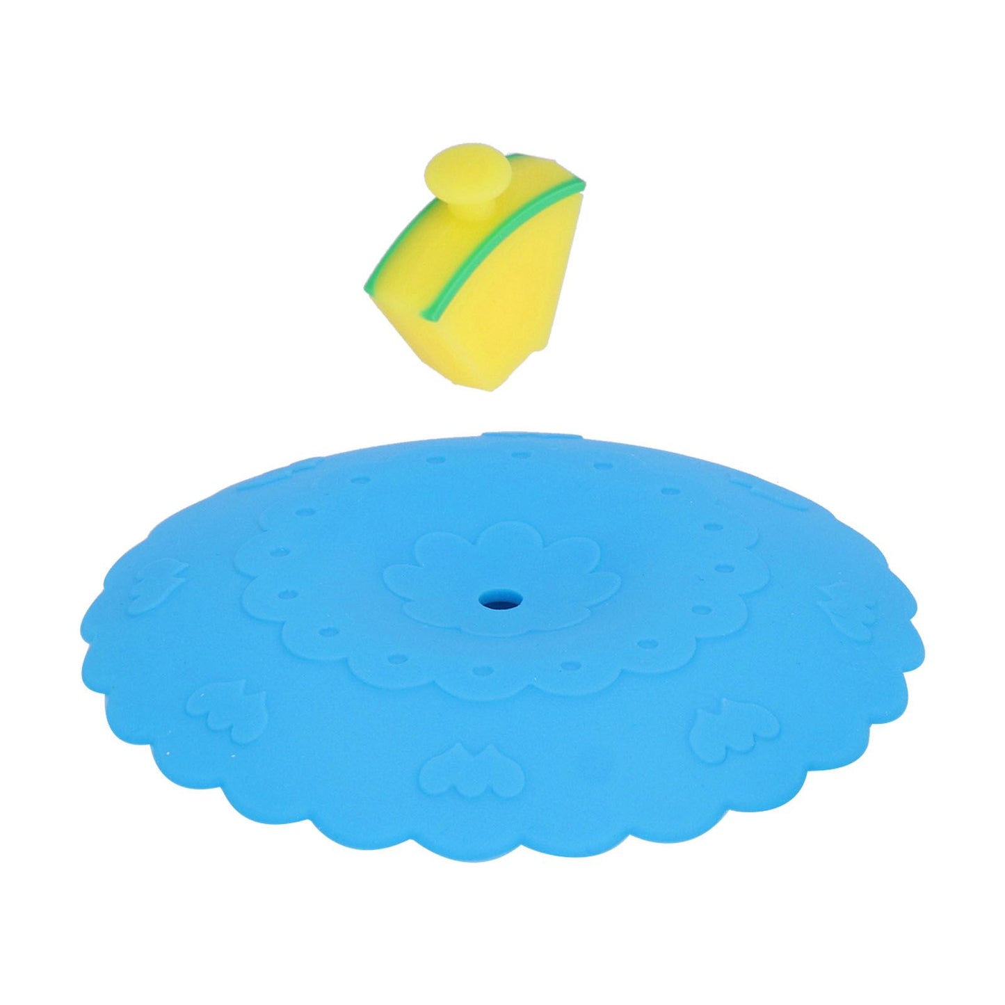 Silicone Lid Dustproof and Heat Resistant Hot and Cold Beverage Cup Cover for Kitchen HomeBlue