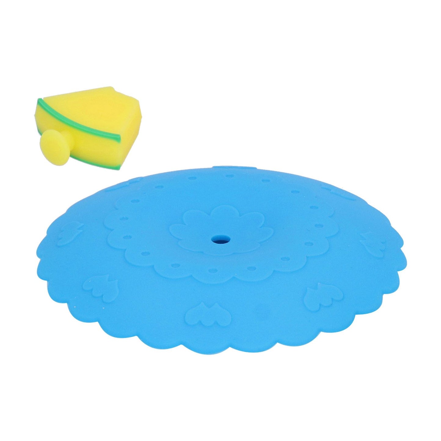 Silicone Lid Dustproof and Heat Resistant Hot and Cold Beverage Cup Cover for Kitchen HomeBlue